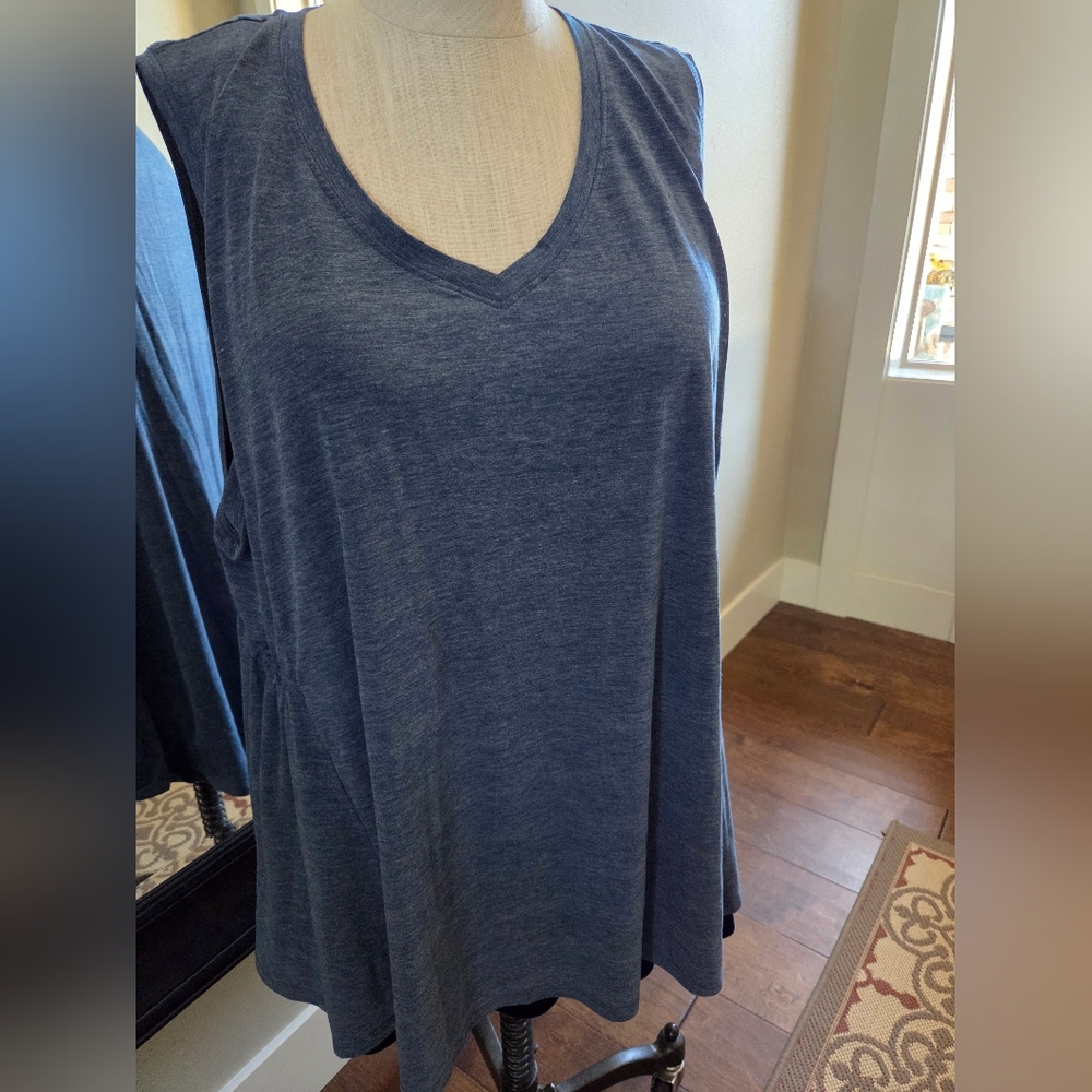 Bayleaf Size XXXL Sleeveless Blue Women's Top